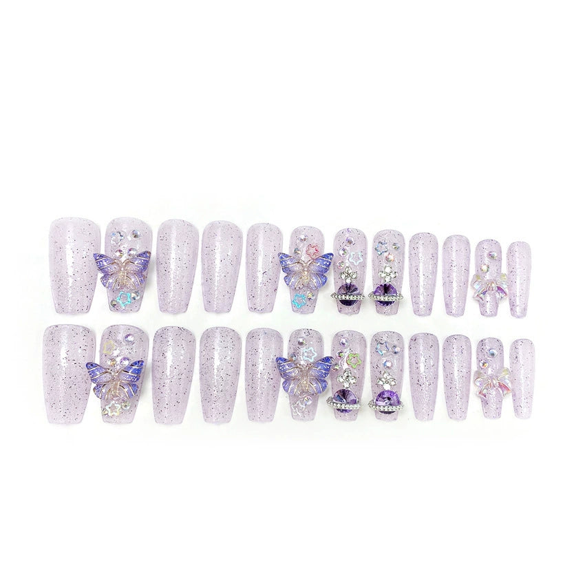 No.F297 Butterfly Fingernails Patch 24pcs/Set