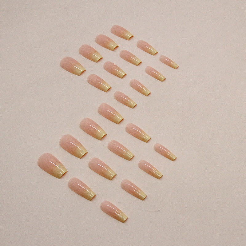 No.F111 Yellow Gradient Fingernails Patch 24pcs/Set