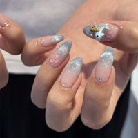 No.F348 Blue Cat's Eye Fingernails Patch 24pcs/Set