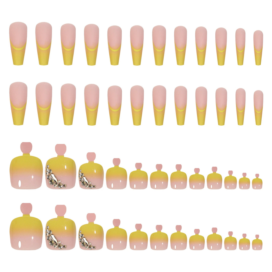No.PSN44 Light Yellow Hand & Toe Pair Set-48pcs