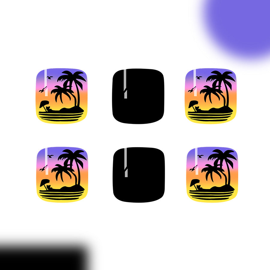 No.BH8 Coconut Trees Toenails Patch 24pcs/Set