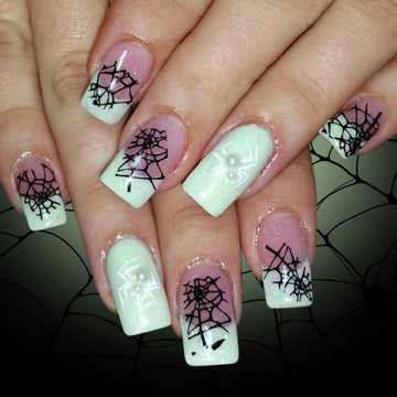 No.AW123 Halloween White Spider Fingernails Patch 24pcs/Set