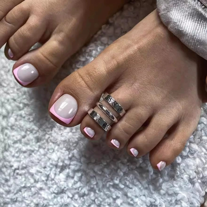 No.435 Pink Toenails Patch 24pcs/Set