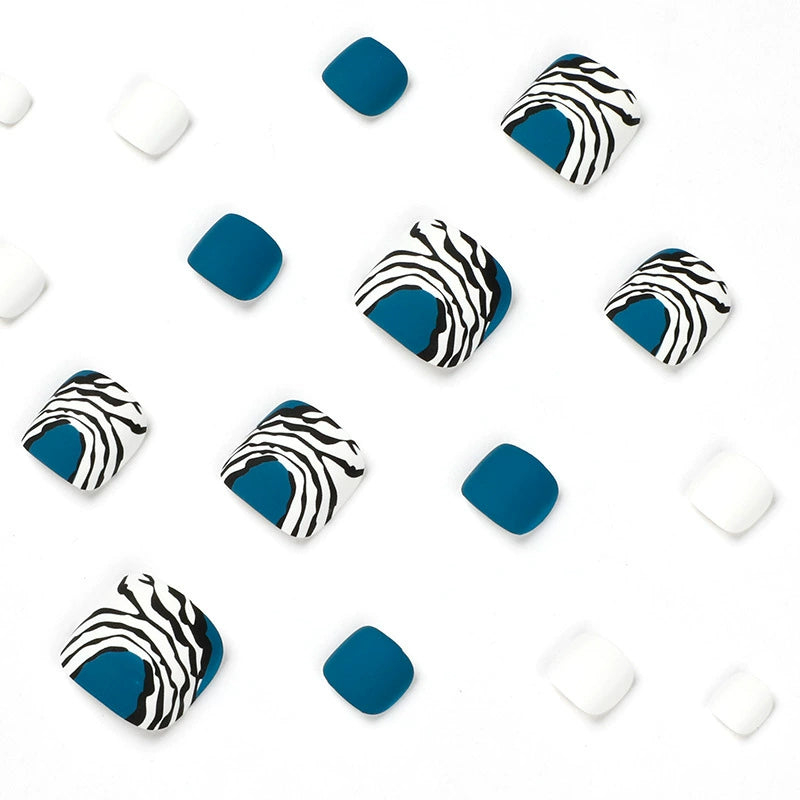 No.406 Blue  Lines Toenails Patch 24pcs/Set