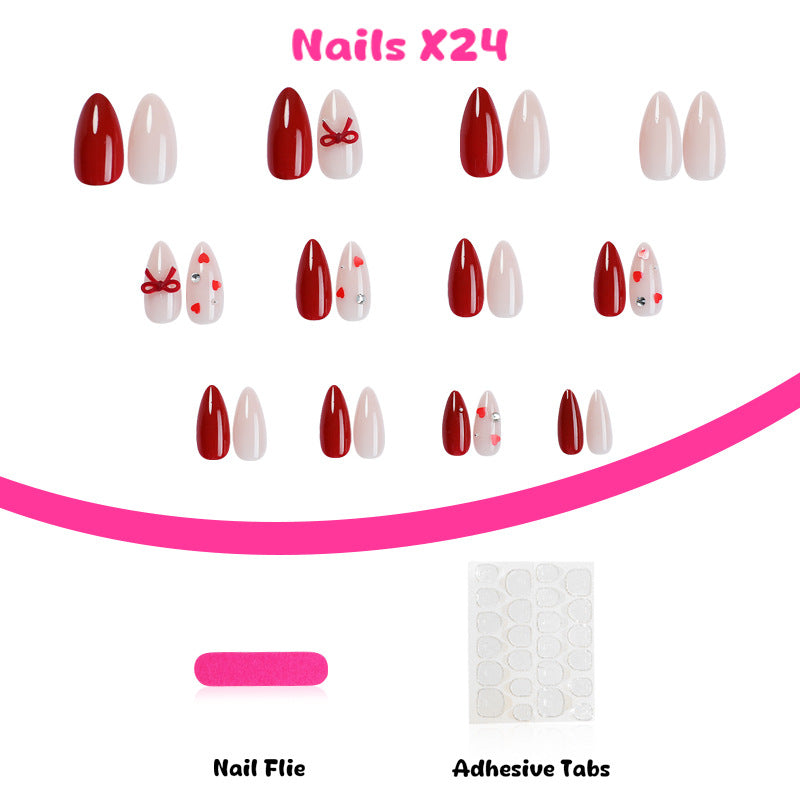 No.VN21 Cute Cherry Fingernails Patch 24pcs/Set