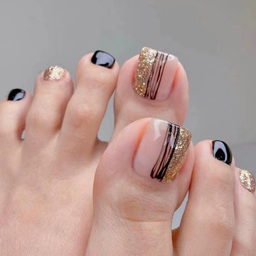 No.457 Line Gold Toenails Patch 24pcs/Set