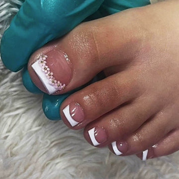 No.430 Pink Flowers Toenails Patch 24pcs/Set