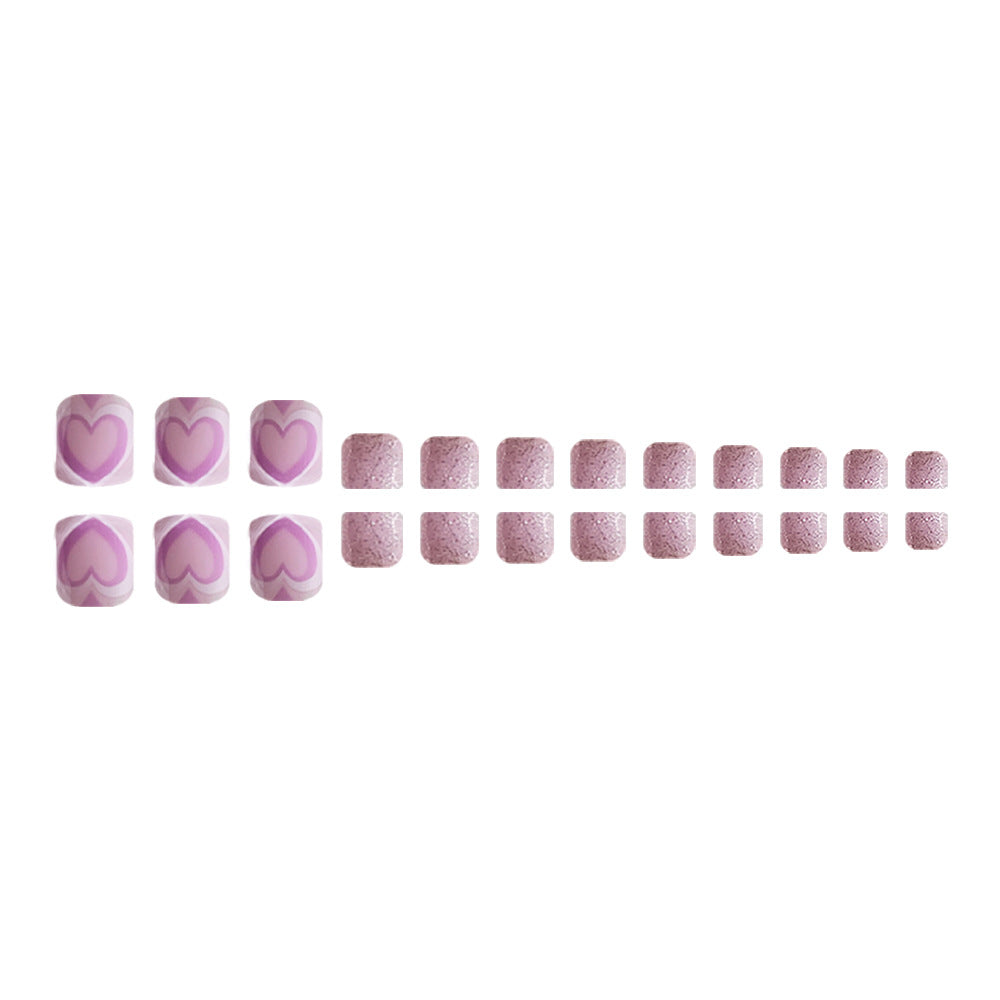 No.355 Love Glitter Toenails Patch 24pcs/Set