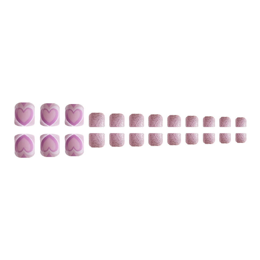 No.355 Love Glitter Toenails Patch 24pcs/Set