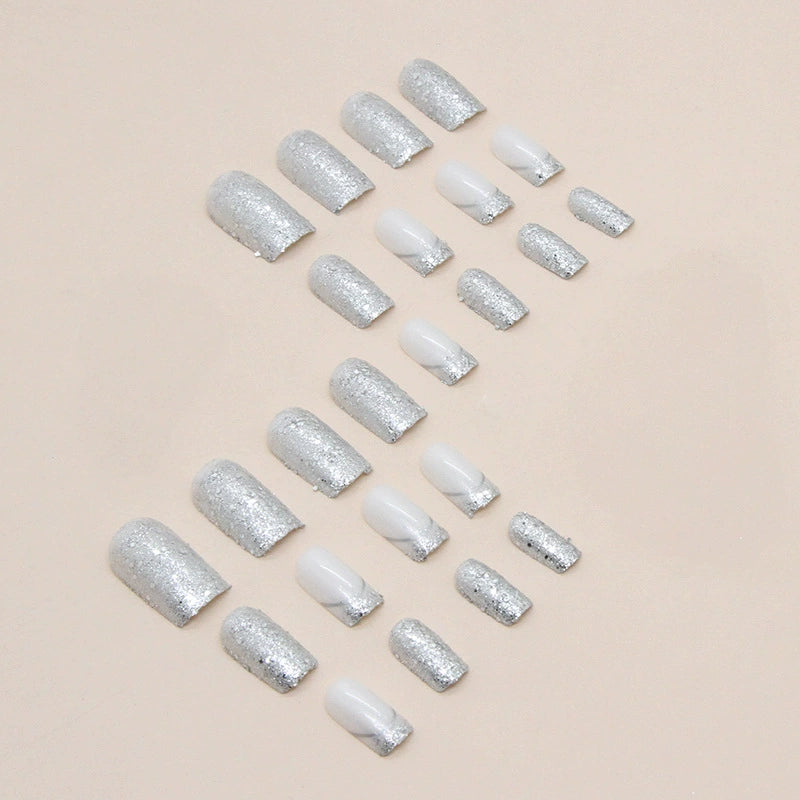 No.F250 Silver Fingernails Patch 24pcs/Set