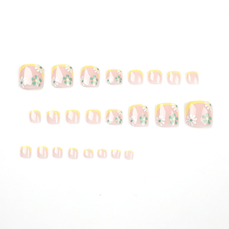 No.661 Green Flower Toenails Patch 24pcs/Set