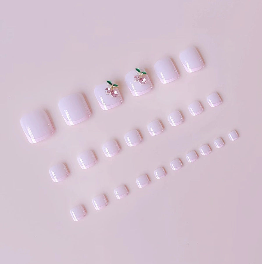 No.423 Cute Cherry Toenails Patch 24pcs/Set