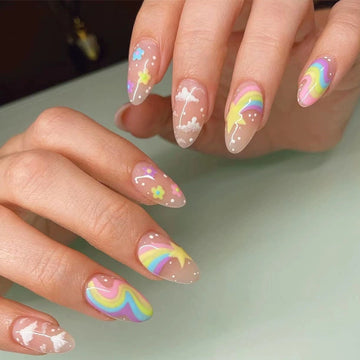 No.F317 Multi-colored Clouds Fingernails Patch 24pcs/Set