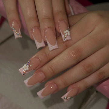 No.F321 Flower Diamond Fingernails Patch 24pcs/Set
