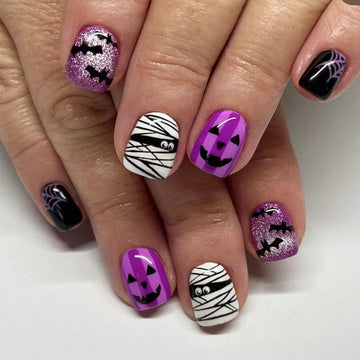 No.AW121 Halloween Ghost Face Fingernails Patch 24pcs/Set