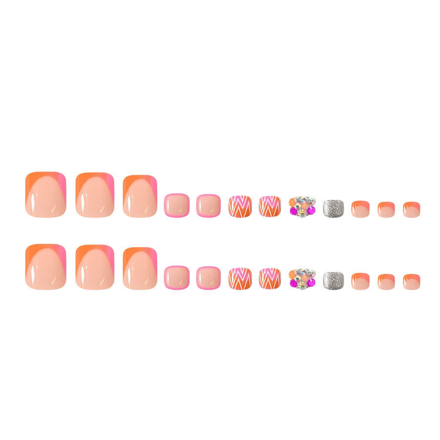 No.460 Diamond Toenails Patch 24pcs/Set