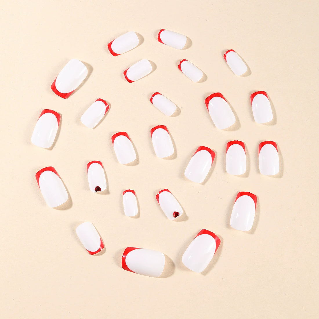 No.VN60 White Fingernails Patch 24pcs/Set