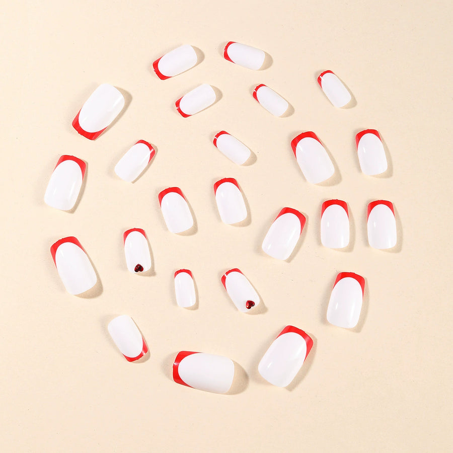 No.VN60 White Fingernails Patch 24pcs/Set