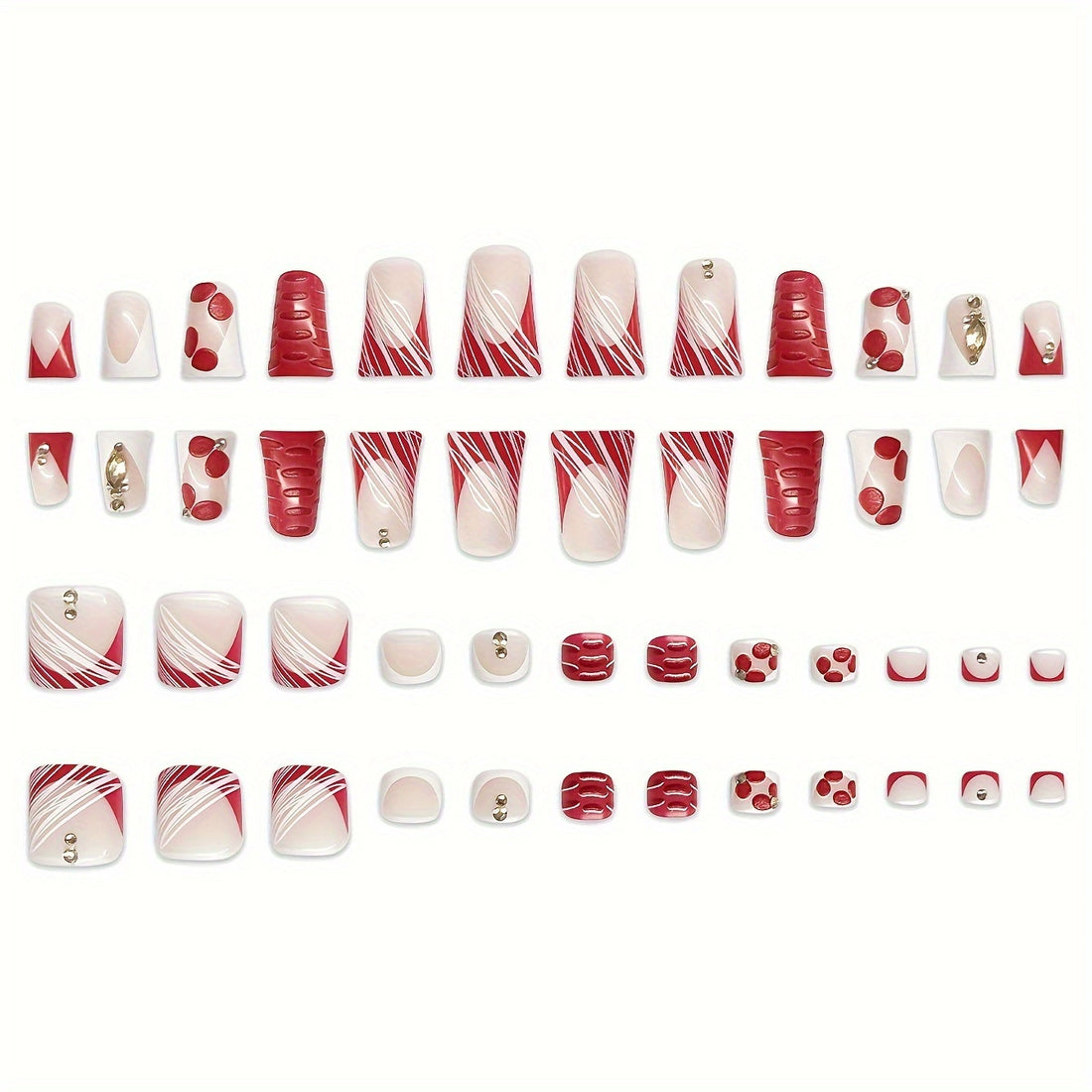 No.PSN14 Flowers Flash Hand & Toe Pair Set-48pcs