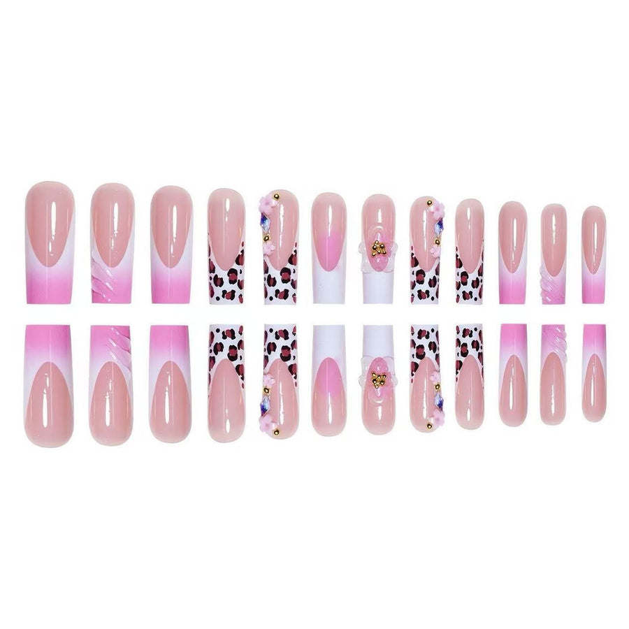 No.F497 Leopard Print Fingernails Patch 24pcs/Set