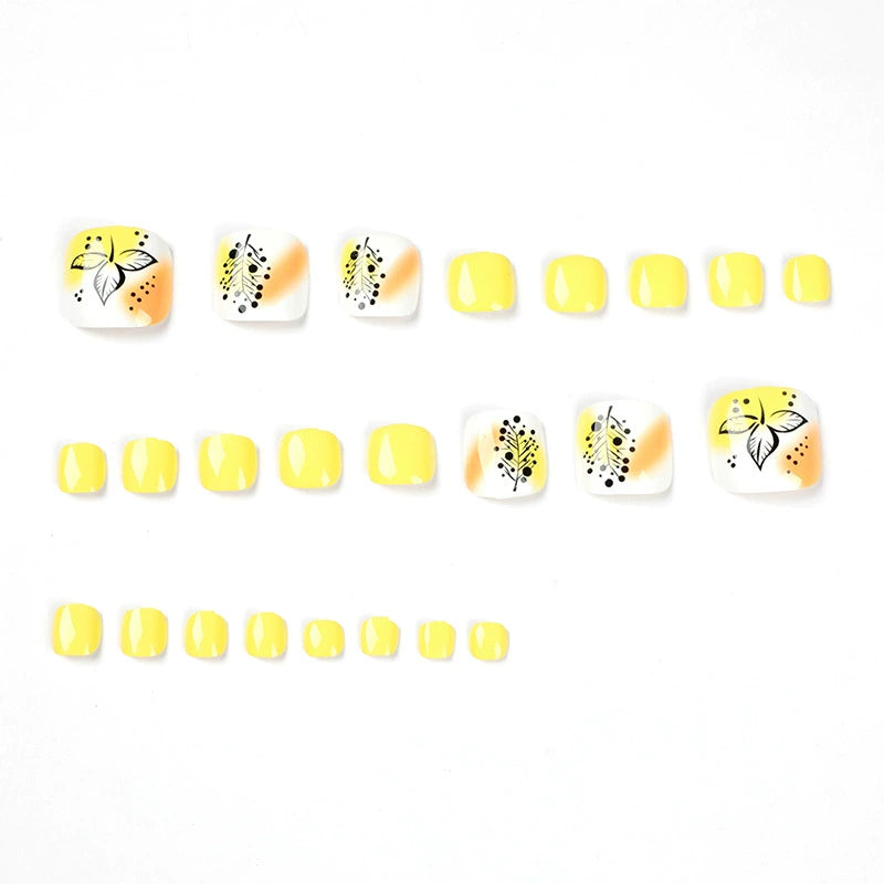 No.404 Bright YellowToenails Patch 24pcs/Set