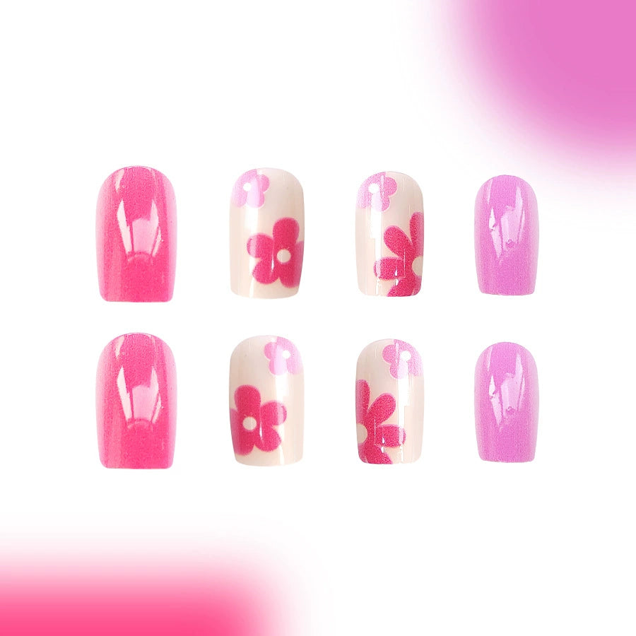No.F294 Purple Flower Fingernails Patch 24pcs/Set