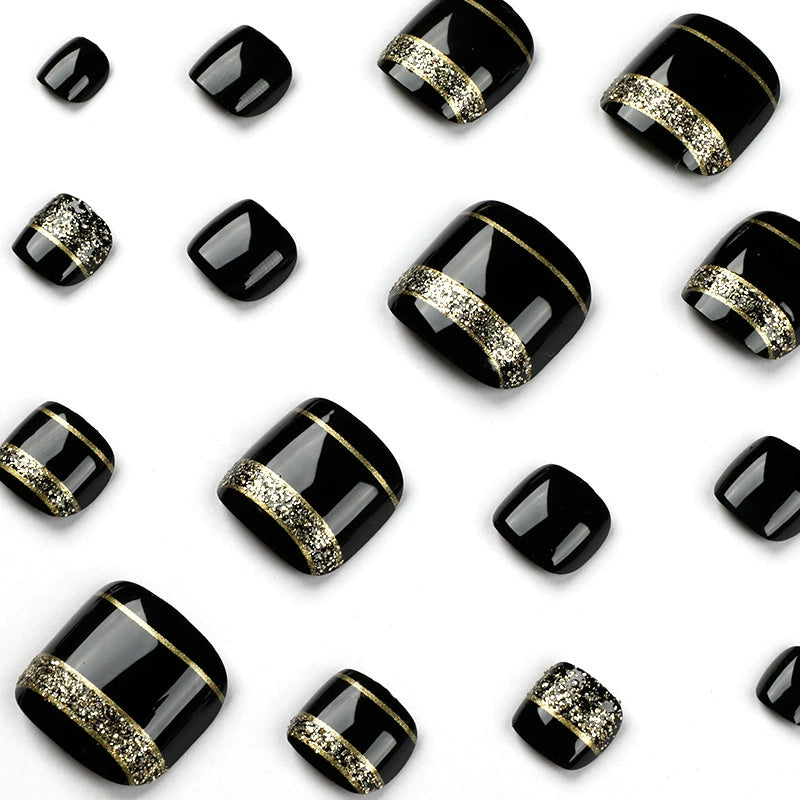 No.449 Black Toenails Patch 24pcs/Set