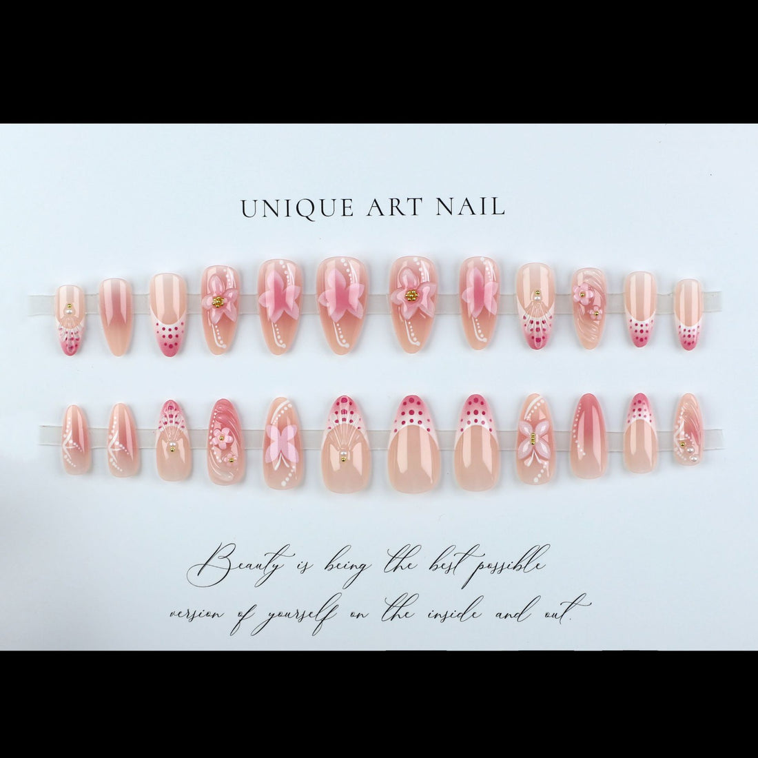 No.F404 3D Flower Fingernails Patch 24pcs/Set
