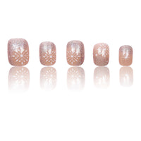 No.PSN60 White Snowflakes Fingernails Pair Set-48pcs