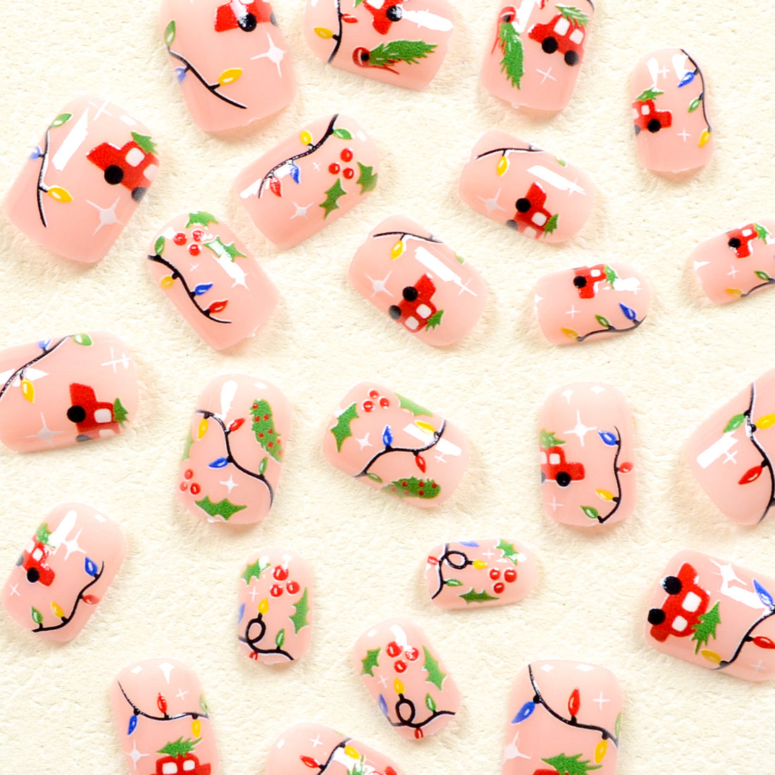 No.CM60 Multicolor Christmas Fingernails Patch 24pcs/Set