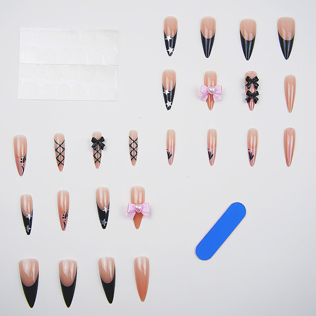 No.F467 Bow Fingernails Patch 24pcs/Set