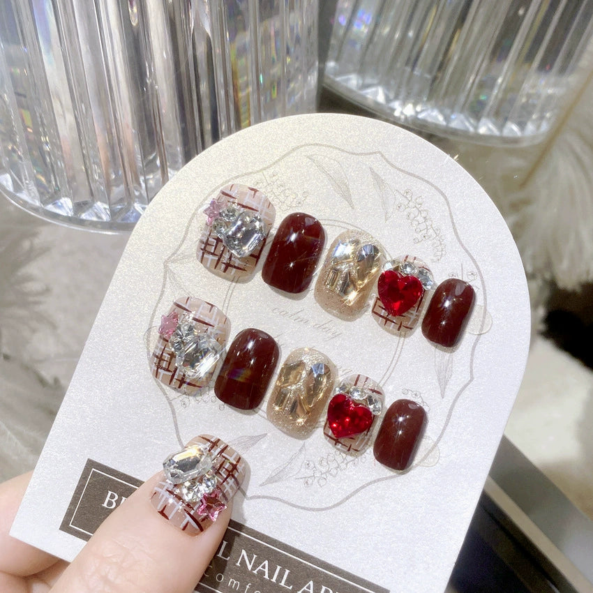 No.F293 Red Flash Fingernails Patch 24pcs/Set
