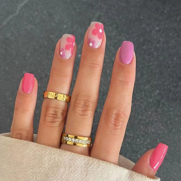 No.F294 Purple Flower Fingernails Patch 24pcs/Set