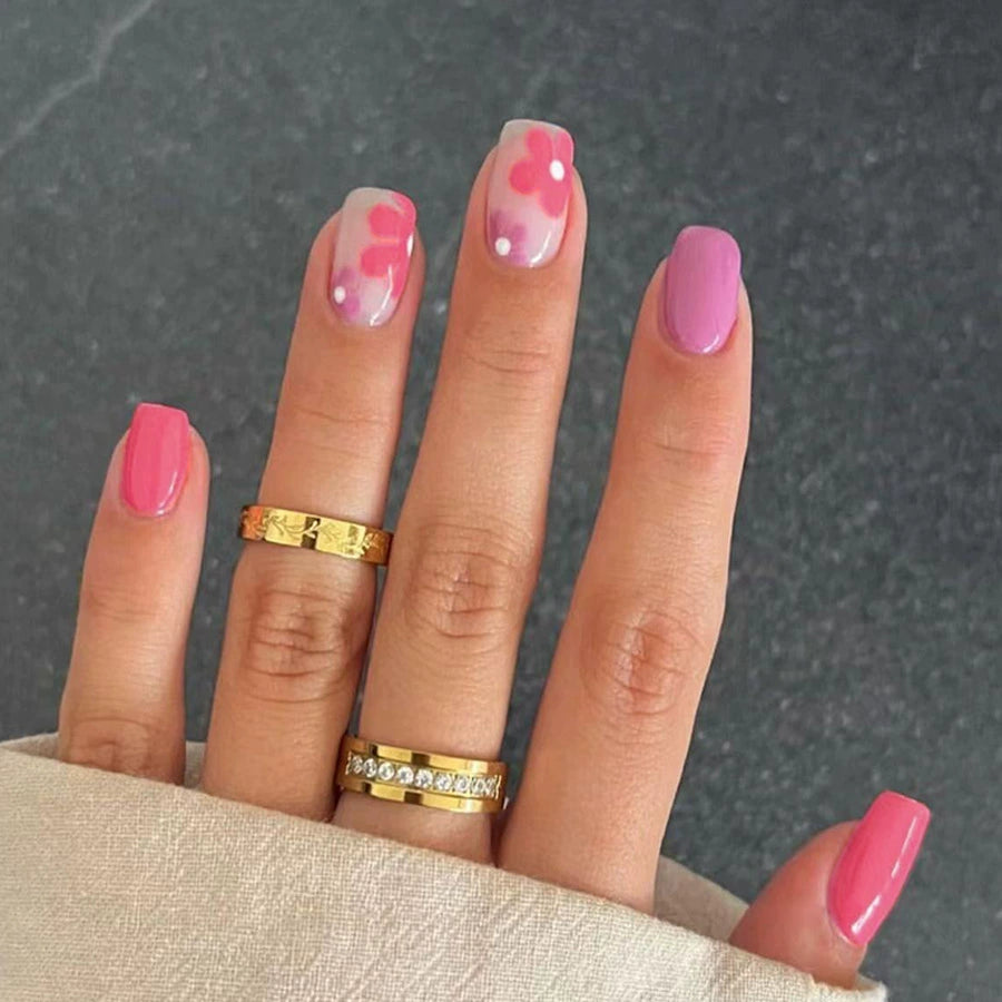 No.F294 Purple Flower Fingernails Patch 24pcs/Set