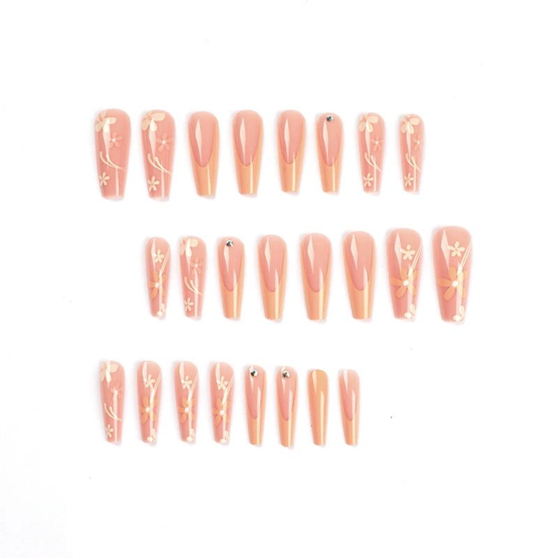 No.F332 Orange Fingernails Patch 24pcs/Set