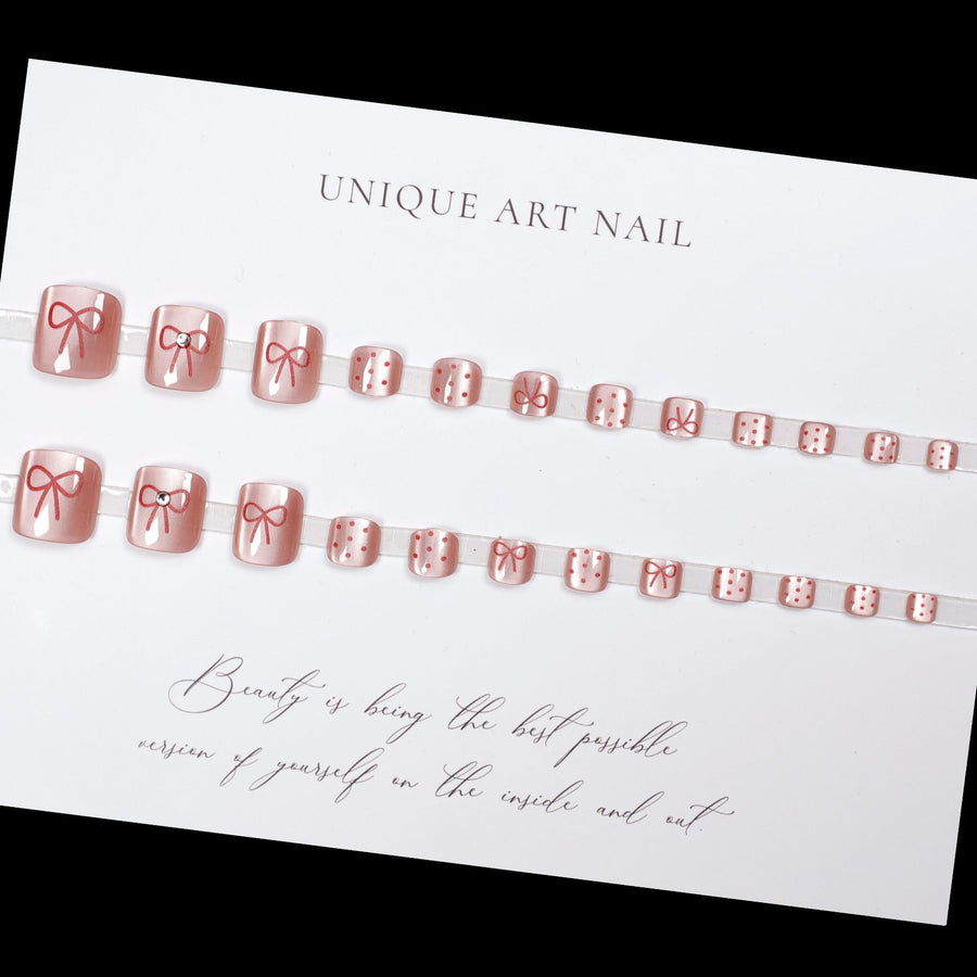 No.99 Bow-knot Cat's eye Toenail 24pcs/Set