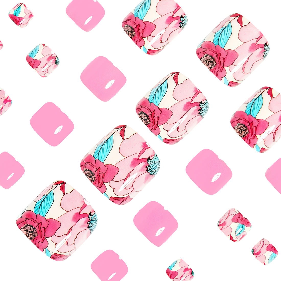 No.497 Rose Toenails Patch 24pcs/Set