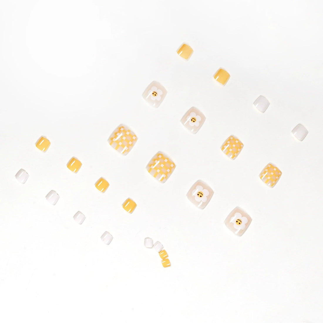 No.451 Yellow Flowers Toenails Patch 24pcs/Set