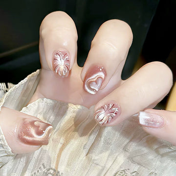 No.F328 Love Cat's Eye Fingernails Patch 24pcs/Set
