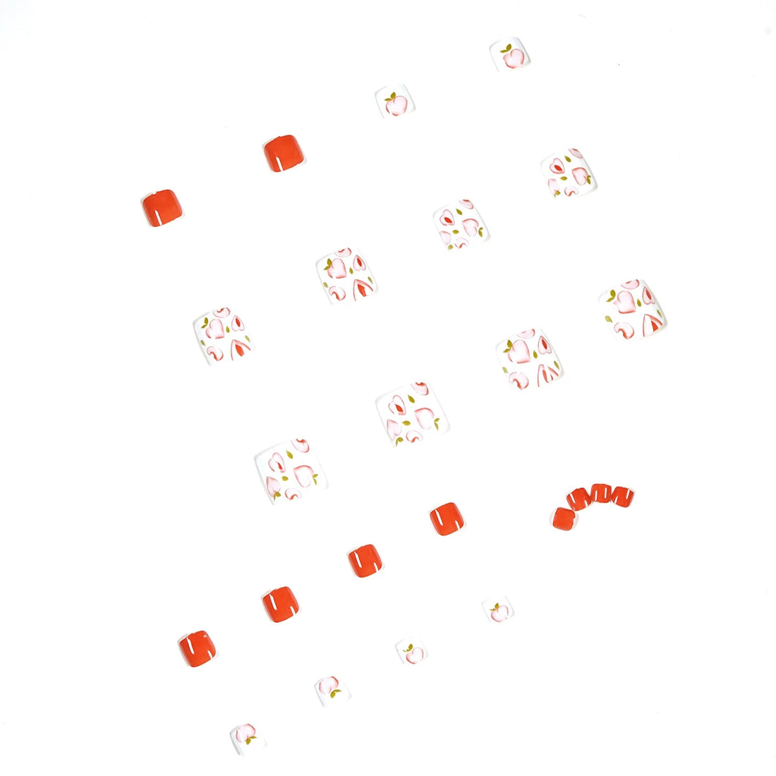 No.456 Light Orange Toenails Patch 24pcs/Set