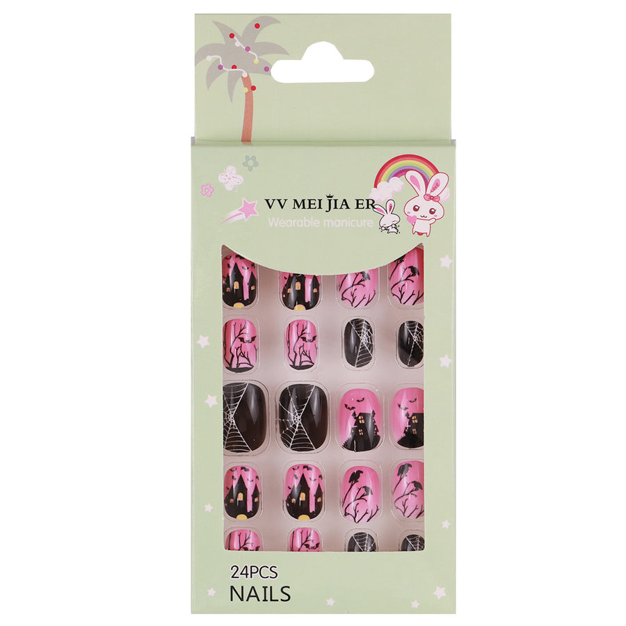 No.KD13 Halloween Mini Kids Press on Fingernails 24pcs/Set