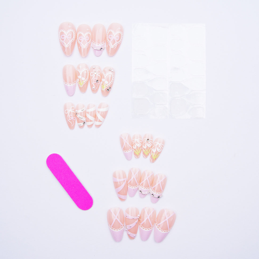 No.F468 Tie Bow Fingernails Patch 24pcs/Set