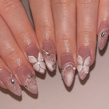 No.F382 Ice Cat's Eye Fingernails Patch 24pcs/Set
