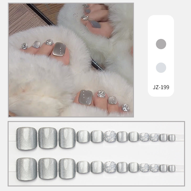 No.510 Grey Cat's Eye Toenails Patch 24pcs/Set