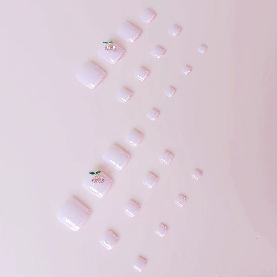 No.423 Cute Cherry Toenails Patch 24pcs/Set