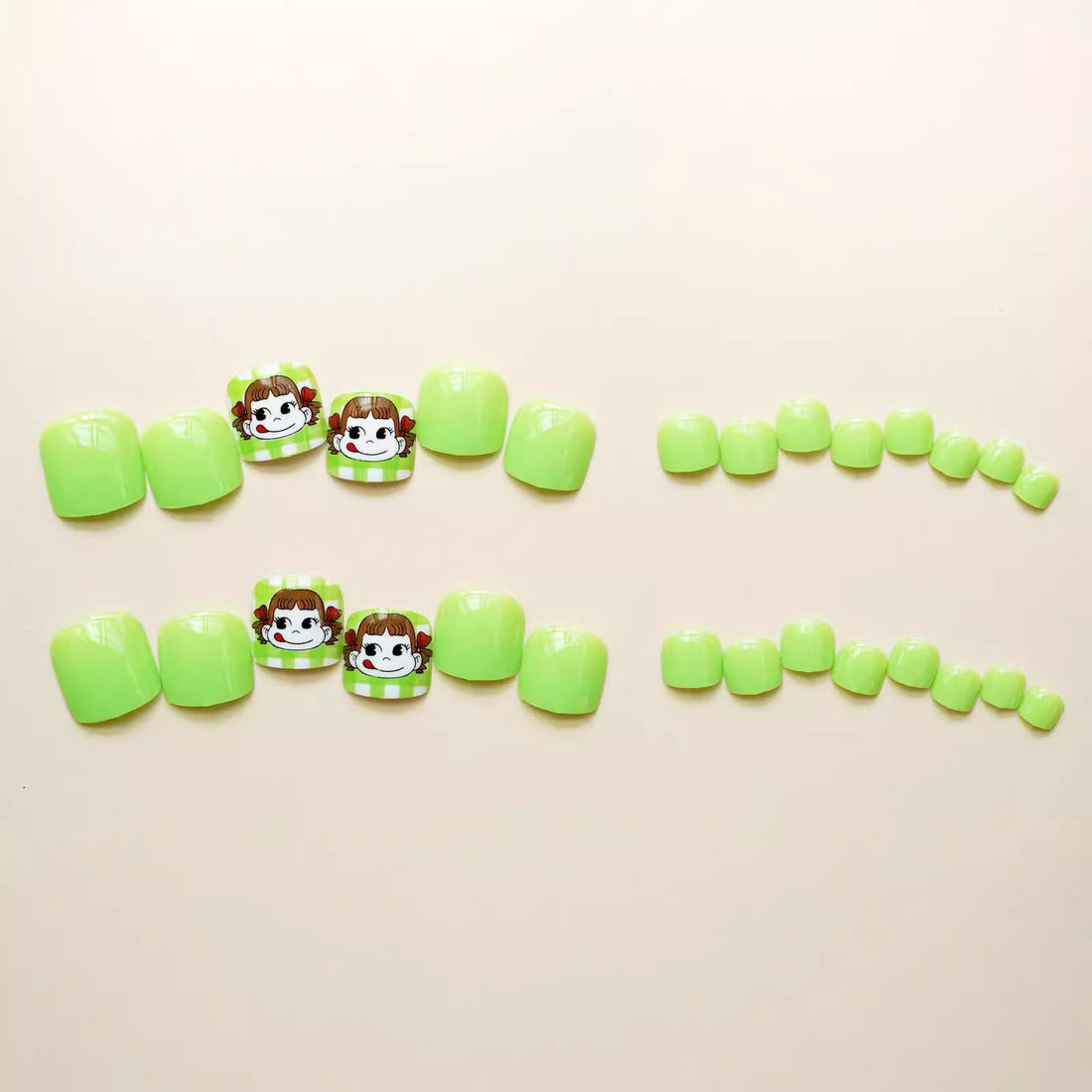 No.554 Green Girl Toenails Patch 24pcs/Set