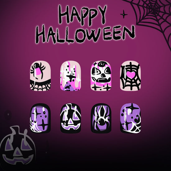 No.PSN169 Halloween Purple Spider Hand & Toe Pair Set-48pcs