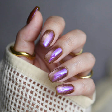 No.F291 Purple Cat's Eye Fingernails Patch 24pcs/Set