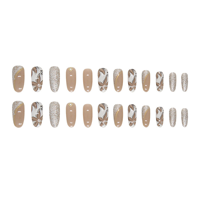No.F515 Brown Fingernails Patch 24pcs/Set