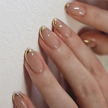 No.F288 Apricot Fingernails Patch 24pcs/Set
